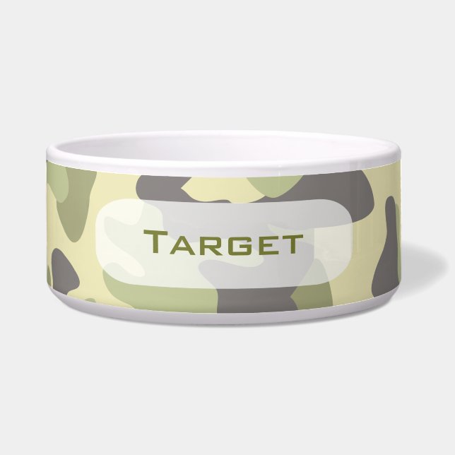 Camouflage | Personalized Dog Dish (Front)