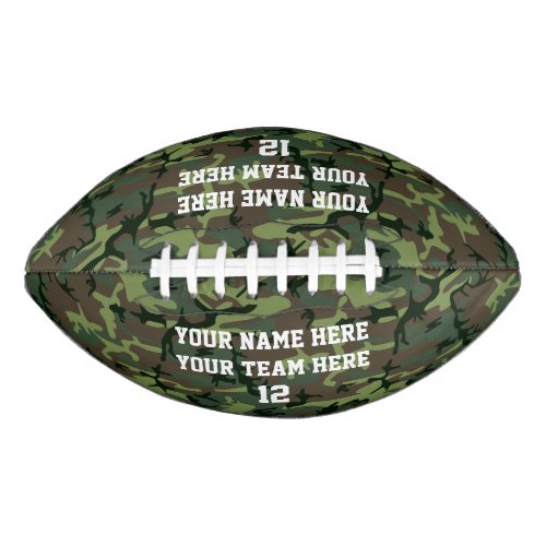 Camouflage Personalized Name Team Number Sports Football