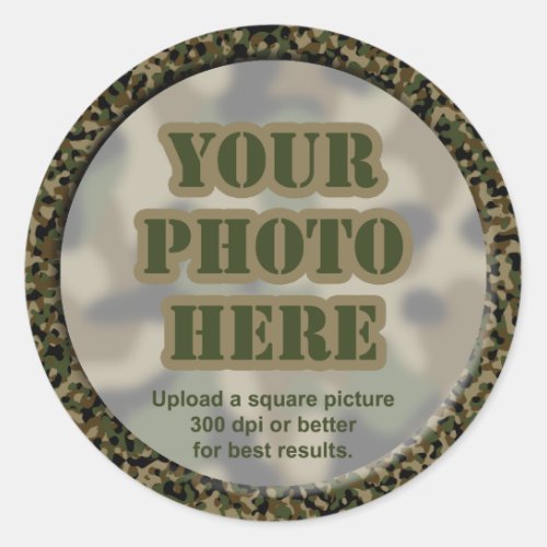 Camouflage Photo Stickers sheet of 6 large sticke