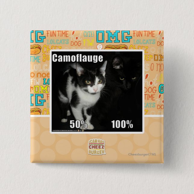 Camouflage Pinback Button (Front)