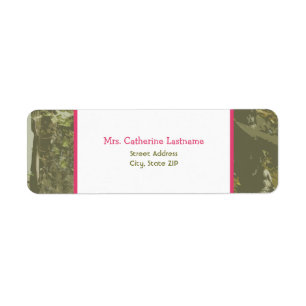 Camouflage & Pink Address Label Sticker