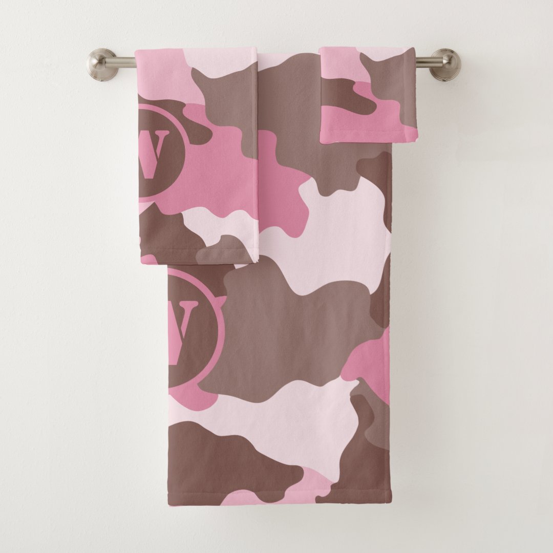 Pink camouflage bathroom sets