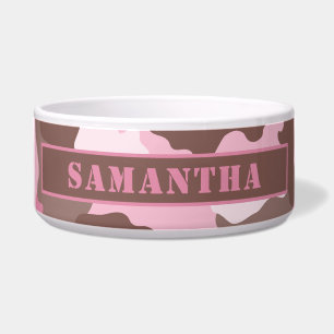 Camouflage Pink Camo Pattern Monogram Bowl