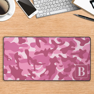 Camouflage Pink Cool Personalized Girly Camo Desk Mat