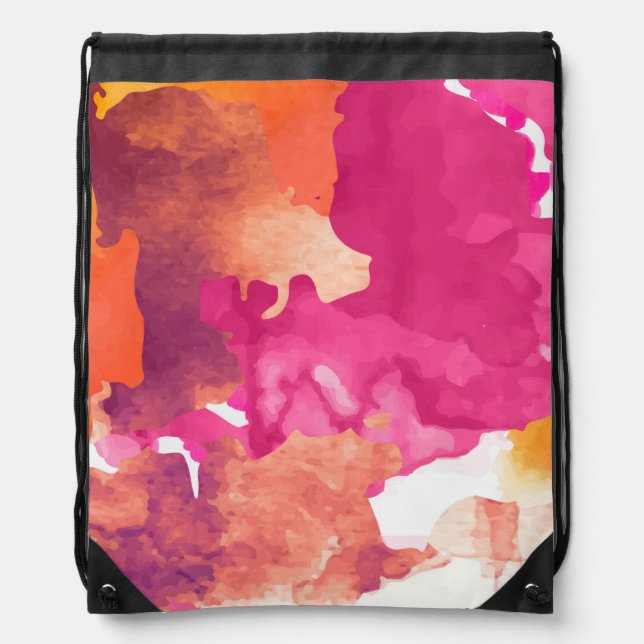 Camouflage Pink Drawstring Bag (Front)