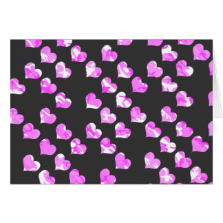 Camouflage Pink Hearts Card