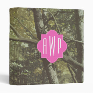 Camouflage + Pink Monogram Binder