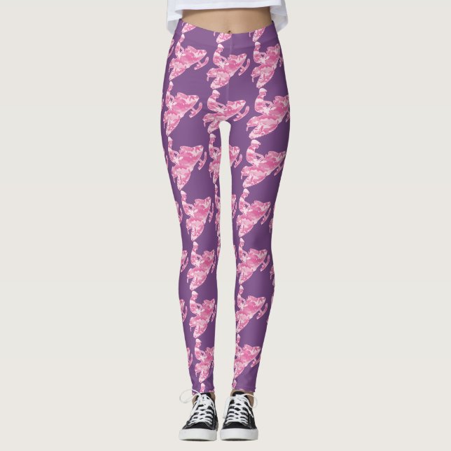 Camouflage Pink Snowmobiler Leggings (Front)