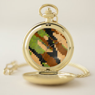 Camouflage PIxels 3 Pocket Watch