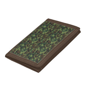 Camouflage Print Old School Military Inspired Camo Tri-fold Wallet