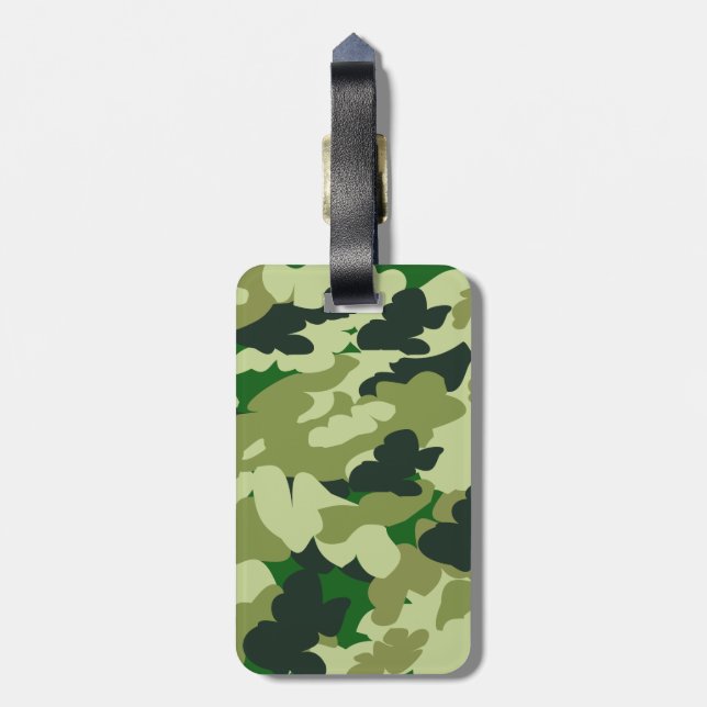 camouflage print pattern luggage tag (Back Vertical)
