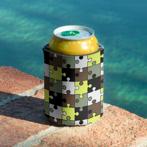 Camouflage puzzle pieces  can cooler