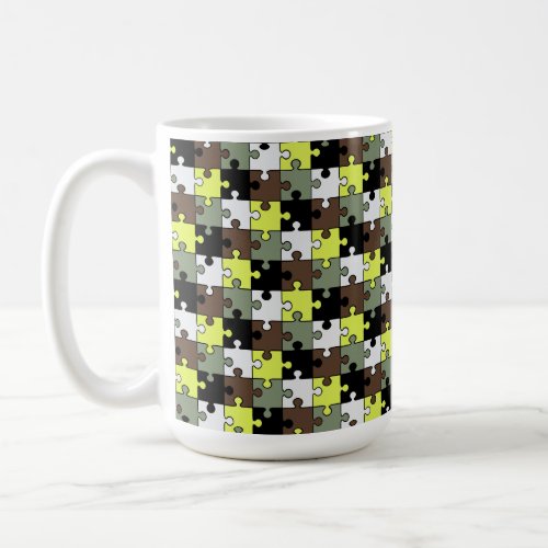 Camouflage puzzle pieces  coffee mug