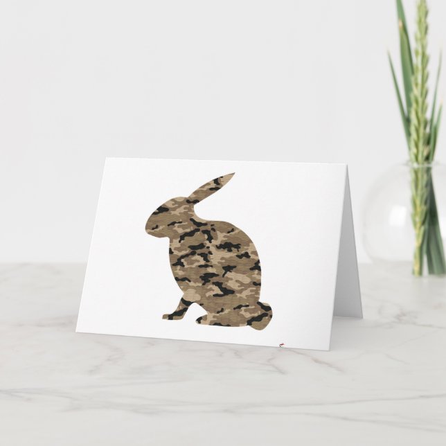 Camouflage Rabbit Silhouette Card (Front)