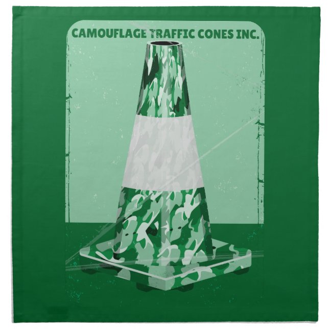 Camouflage rd cone funny traffic cone cloth napkin (Front)