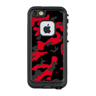 Camouflage Red Black Como Army Military Print LifeProof FRĒ iPhone SE/5/5s Case