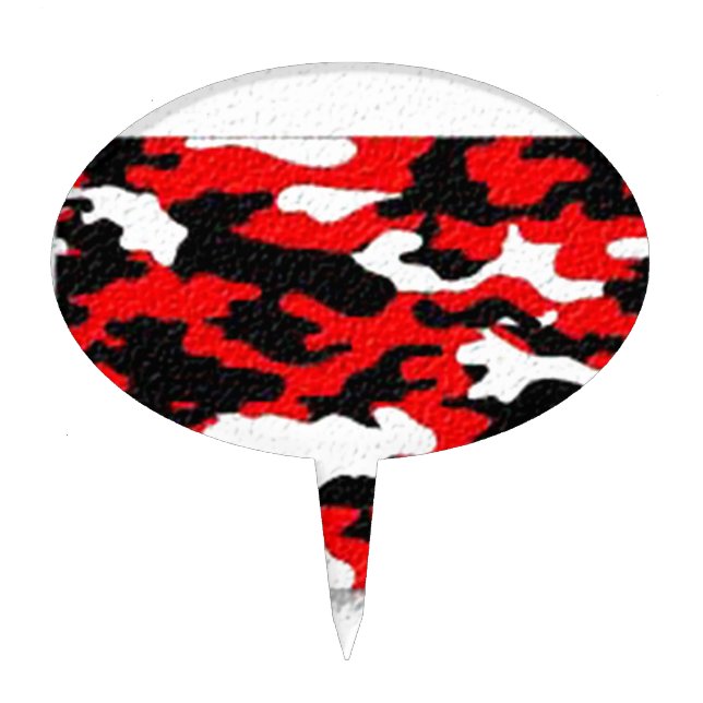 Camouflage Red Patterns Cake Topper (Front)
