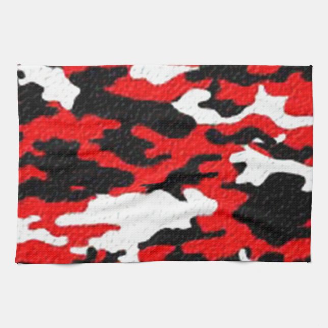 Camouflage Red Patterns Kitchen Towel (Horizontal)