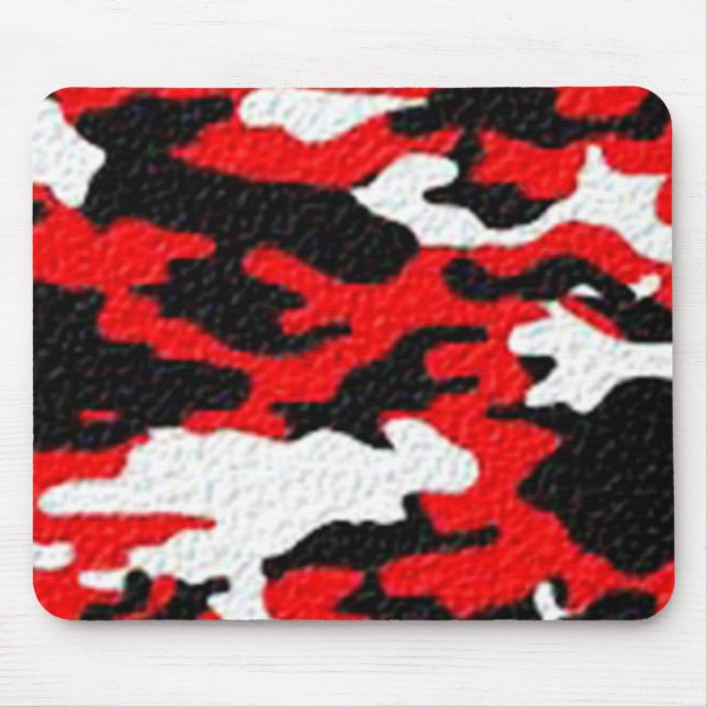 Camouflage Red Patterns Mouse Pad (Front)