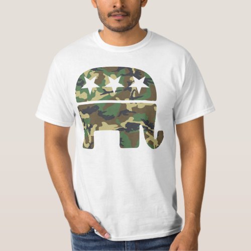 Camouflage Republican Elephant t shirt