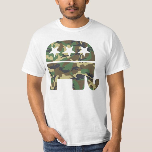 Camouflage Republican Elephant t shirt (Front)