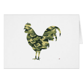 Camouflage Rooster Silhouette Cards