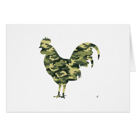 Camouflage Rooster Silhouette Cards (Front Horizontal)