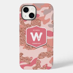 Camouflage Rose Gold Blush Pink Camo Army Pattern  Case-Mate iPhone 14 Case