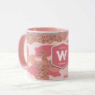 Camouflage Rose Gold Blush Pink Camo Army Pattern  Mug