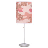 Camouflage Rose Gold Blush Pink Camo Army Pattern Table Lamp (Front)