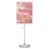 Camouflage Rose Gold Blush Pink Camo Army Pattern  Table Lamp (Right)