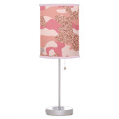 Camouflage Rose Gold Blush Pink Camo Army Pattern  Table Lamp (Left)