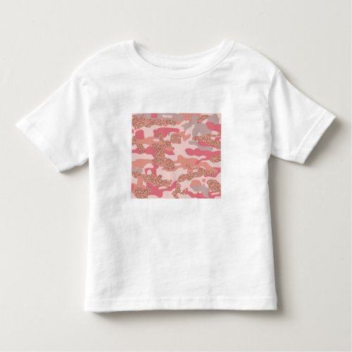 Camouflage Rose Gold Blush Pink Camo Army Pattern  Toddler T_shirt