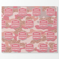 Checkered Pattern Blush Pink and Hunter Green Wrapping Paper, Zazzle in  2023