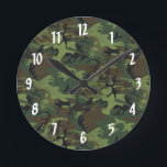 Camouflage Round Clock<br><div class="desc">Wall Clock designed with a military camouflage pattern.</div>