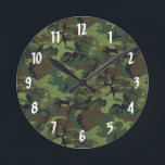 Camouflage Round Clock<br><div class="desc">Wall Clock designed with a military camouflage pattern.</div>