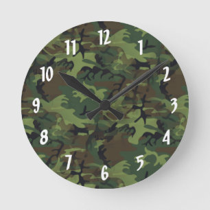 Camouflage Round Clock