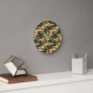 camouflage round clock