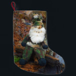 Camouflage Santa Small Christmas Stocking<br><div class="desc">Camouflage Santa  Photo by Sandy Closs camo,  camouflage,  hunter,  hunting ,  hunters,  deer,  elk,  moose ,  fishing "camouflage santa""woodland santa"</div>