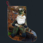 Camouflage Santa Small Christmas Stocking<br><div class="desc">Camouflage Santa  Photo by Sandy Closs camo,  camouflage,  hunter,  hunting ,  hunters,  deer,  elk,  moose ,  fishing "camouflage santa""woodland santa"</div>