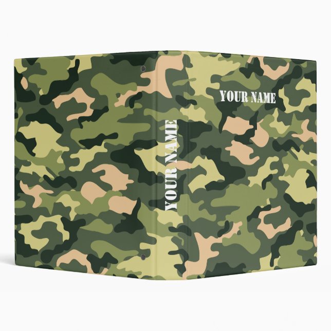Camouflage School Binder with Your Name (Background)