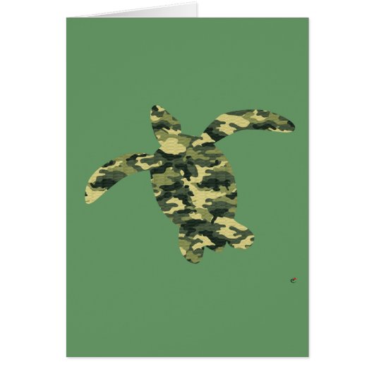 Camouflage Sea Turtle Silhouette Cards (Front)