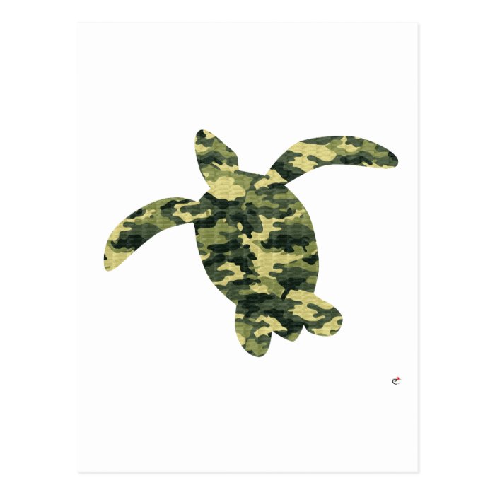 Camouflage Sea Turtle Silhouette Post Cards