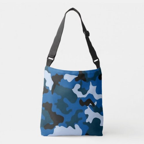 Camouflage seamless blue pattern Crossbody Bags