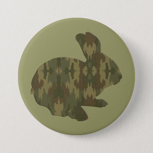 Camouflage Silhouette Easter Bunny Button