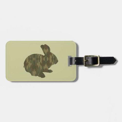 Camouflage Silhouette Easter Bunny Luggage Tag