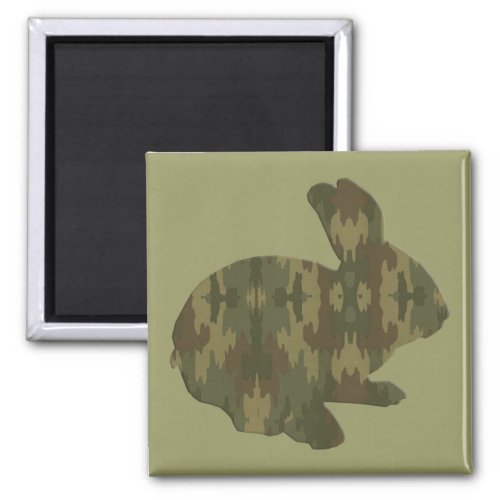 Camouflage Silhouette Easter Bunny Magnet