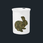 Camouflage Silhouette Easter Bunny Pitcher<br><div class="desc">Complement your dining room or kitchen and freshen up your table's look with this decorative and functional pitcher. An elegant way to serve water, milk, juice or iced tea at any meal or use it to hold utensils, brushes, or a bouquet on the table. Ideal for both indoor and outdoor...</div>