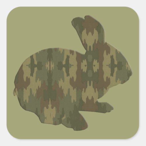 Camouflage Silhouette Easter Bunny Stickers
