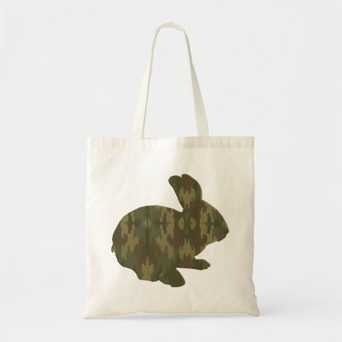 Camouflage Silhouette Easter Bunny Tote Bag